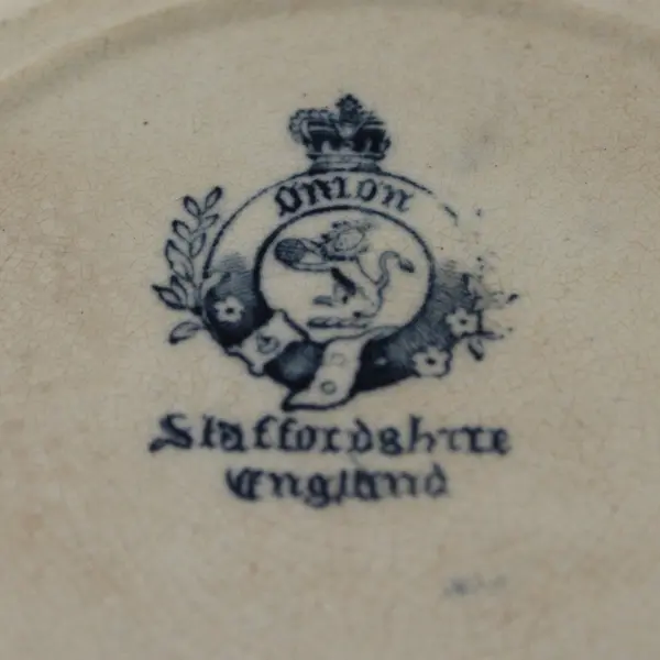 Vintage Staffordshire England Blue Onion Transferware Plate