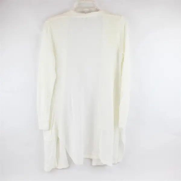 J. Jill Sheer White Long-Sleeved Open-Front Cardigan Women's Small