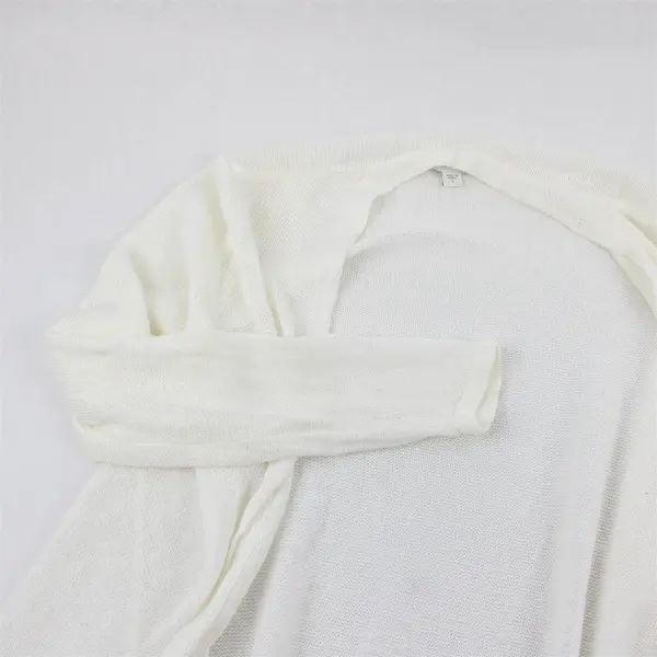 J. Jill Sheer White Long-Sleeved Open-Front Cardigan Women's Small