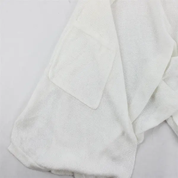 J. Jill Sheer White Long-Sleeved Open-Front Cardigan Women's Small