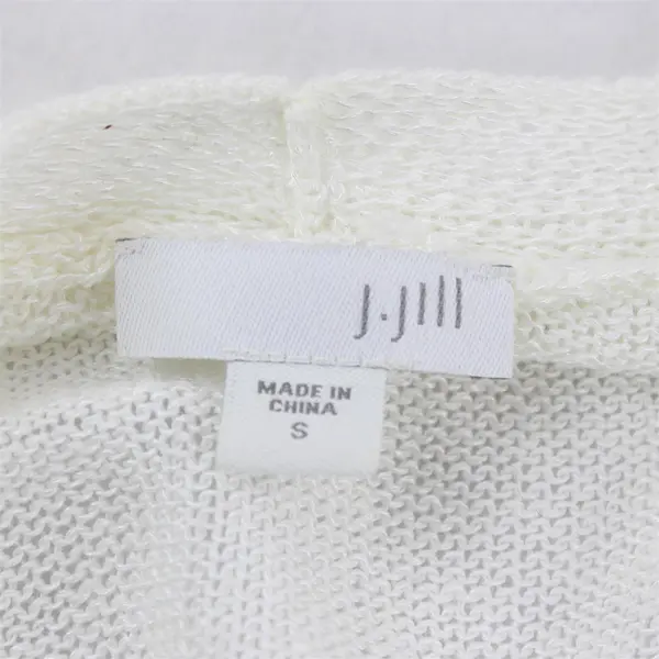 J. Jill Sheer White Long-Sleeved Open-Front Cardigan Women's Small
