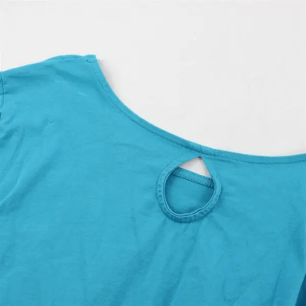 Roaman's Turquoise Blue Keyhole Back T-Shirt Women's 3X 30/32