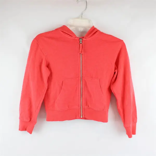 NWT Cat & Jack Coral Orange Zip-Up Hoodie Girls' Medium 8
