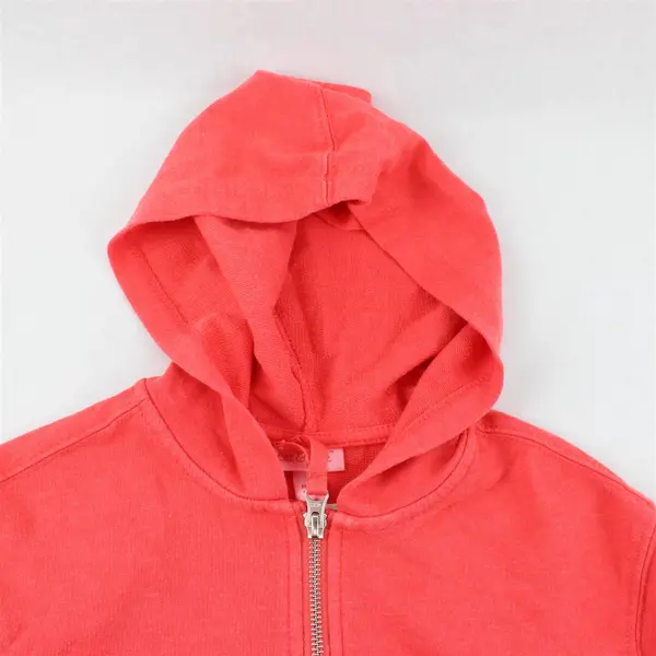 NWT Cat & Jack Coral Orange Zip-Up Hoodie Girls' Medium 8