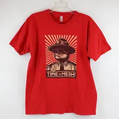 American Apparel The Time Is Meow Super Troopers Red T-Shirt Women's Large