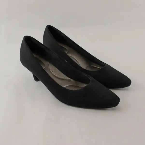 Abella Judith Black Pointed Kitten Heels Women's US 9