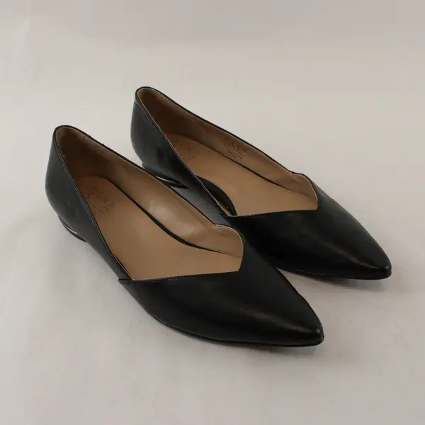 Naturalizer Black Leather Pointed Toe Flats Women's US 9M