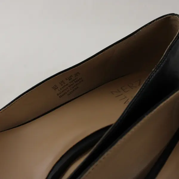 Naturalizer Black Leather Pointed Toe Flats Women's US 9M