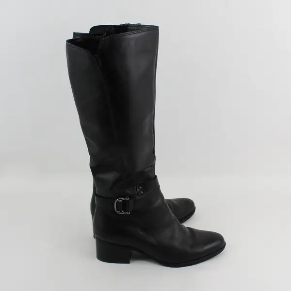 Naturalizer Black Knee-High Leather Boots Women's US 9
