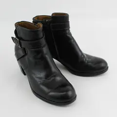 B.O.C Black Leather Booties Buckle Accent Women's US 8-1/2M