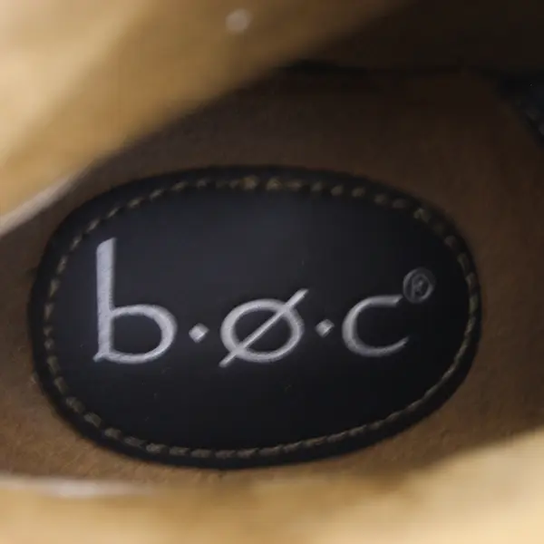 B.O.C Black Leather Booties Buckle Accent Women's US 8-1/2M