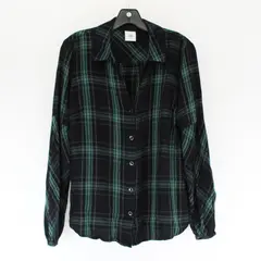 Cabi Blue and Green Plaid Long-Sleeved Button-Up Women's Medium