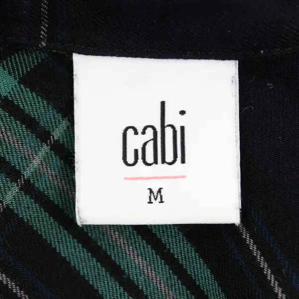 Cabi Blue and Green Plaid Long-Sleeved Button-Up Women's Medium