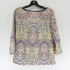 Talbots Multicolor Paisley Print 3/4-Sleeve T-Shirt Women's Medium