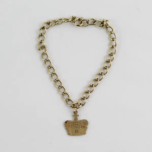 Vintage 1965 Uncas 12K  1/20 Gold Filled Homecoming Princess Charm Bracelet 7"