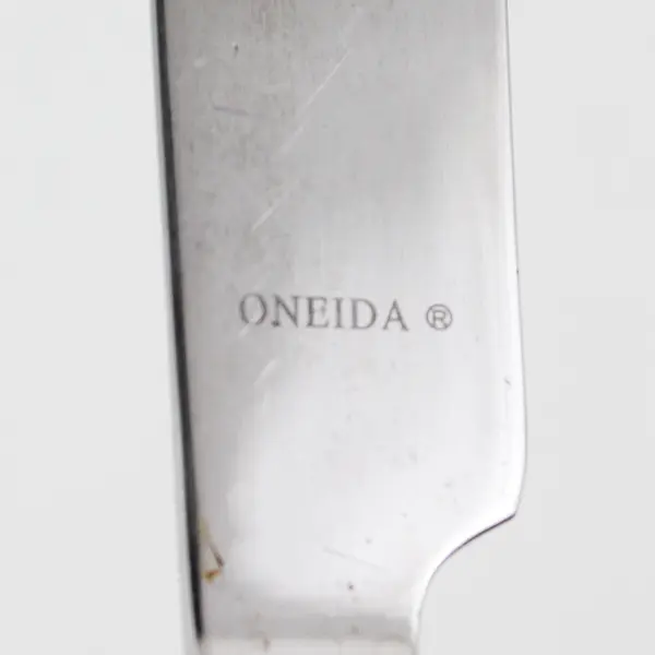 Lot of 2 Oneida Silver Icarus Pattern 18/10 SS Dinner Knives From China 9.5"