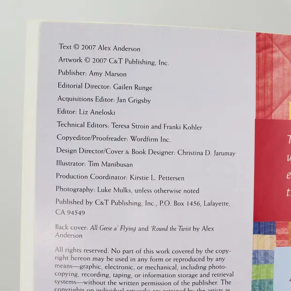 Machine Quilting with Alex Anderson Exercises, Projects, Patterns Paperback 2007
