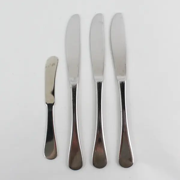 Lot of 4 Dansk Flatware Silhouette Pattern 18/8 SS 3 Dinner Knives 1 Spreader 