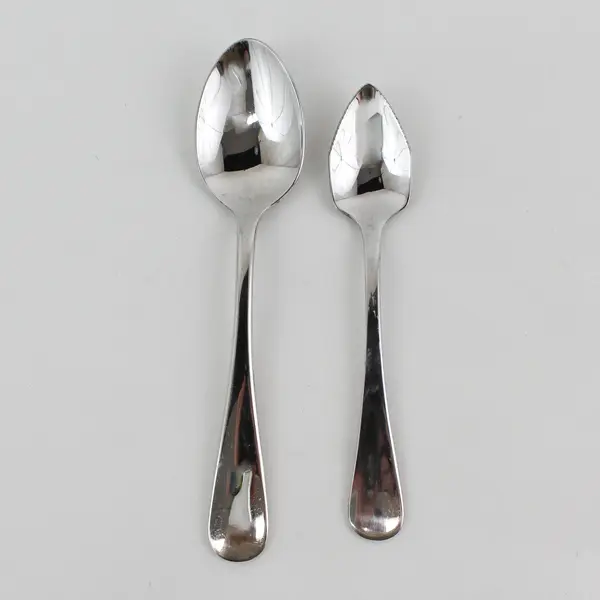 2 Dansk Flatware Silhouette Pattern 18/10 SS Soup Spoon Fruit Spoon (Serrated)