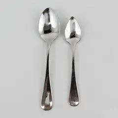 2 Dansk Flatware Silhouette Pattern 18/10 SS Soup Spoon Fruit Spoon (Serrated)