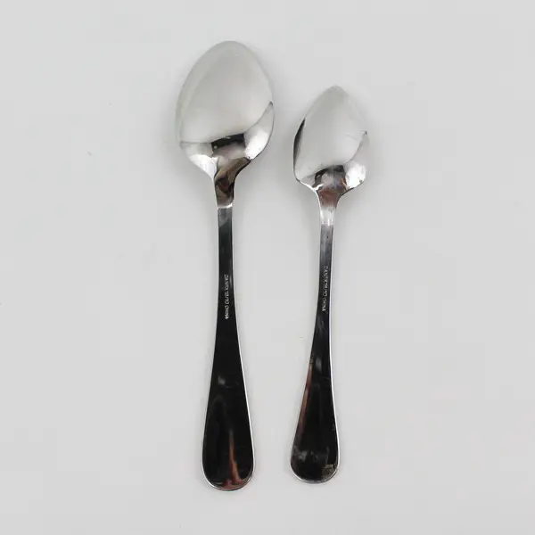 2 Dansk Flatware Silhouette Pattern 18/10 SS Soup Spoon Fruit Spoon (Serrated)