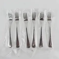 Lot of 6 Dansk Flatware Silhouette Pattern 18/10 SS Cocktail Forks 6" New