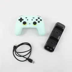 Google Stadia H2B Controller in Wasabi Green + Type-C Duo Charging Dock