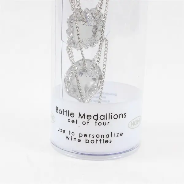 Set of 4 Wine Bottle Medallions from 2001, Home Brand in Original Box