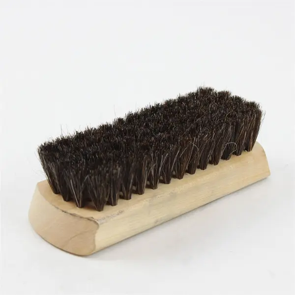 Vintage KIWI Branded 100% Horsehair Shoe Polish Brush 5.8", Wooden Handle