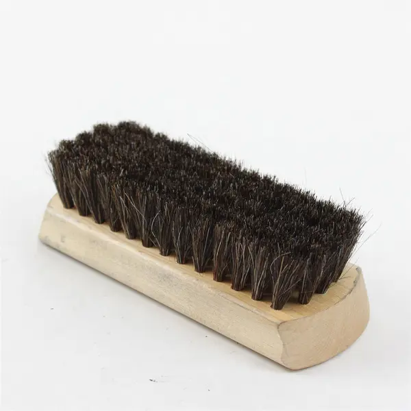 Vintage KIWI Branded 100% Horsehair Shoe Polish Brush 5.8", Wooden Handle