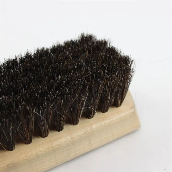Vintage KIWI Branded 100% Horsehair Shoe Polish Brush 5.8", Wooden Handle