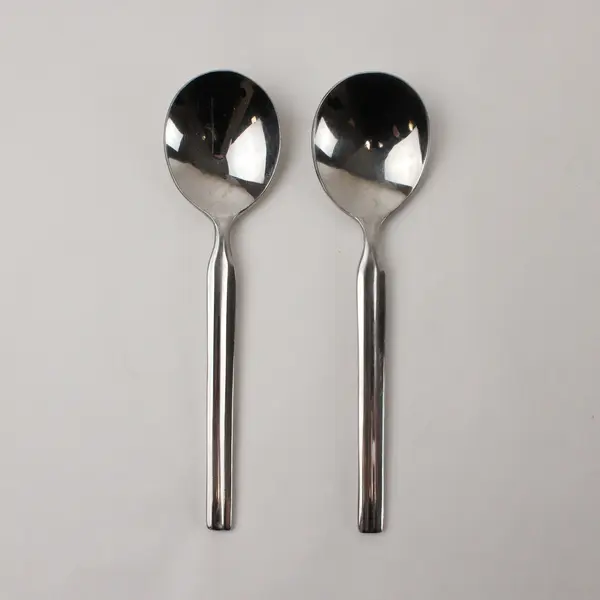 Lot of 2 World Table Mason Stainless Steel 6" Soup Chowder Spoons