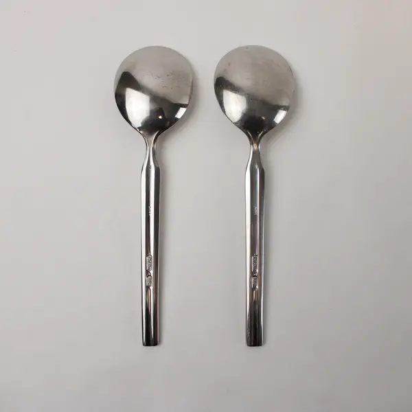 Lot of 2 World Table Mason Stainless Steel 6" Soup Chowder Spoons