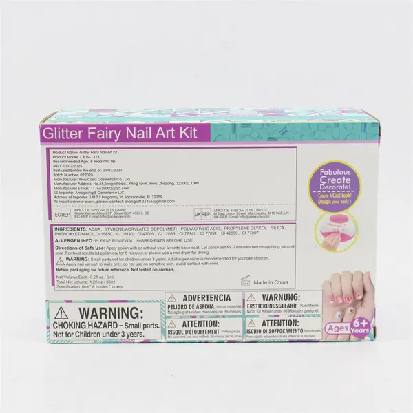 NEW Glitter Fairy Nail Art Kit - Kids Nail Art Kit Ages 6+ Nontoxic & Peelable