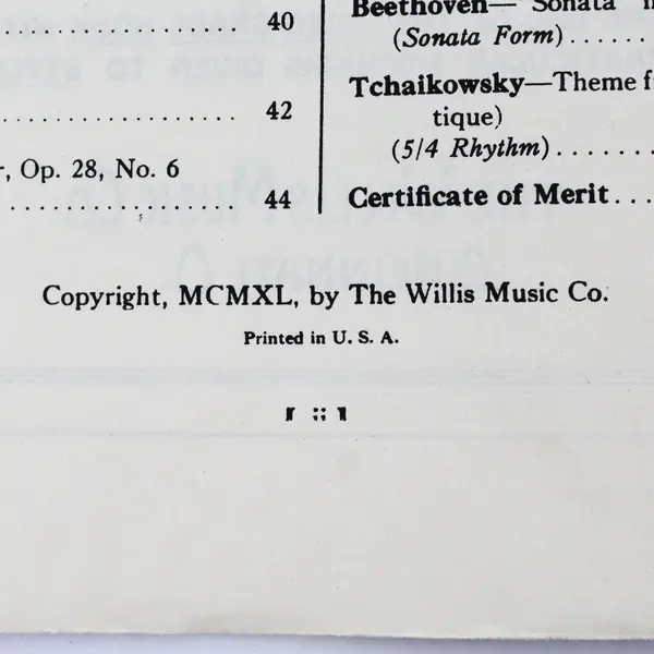 John Thompson's Modern Course for the Piano 4th Grade Vintage 1940 Sheet Music