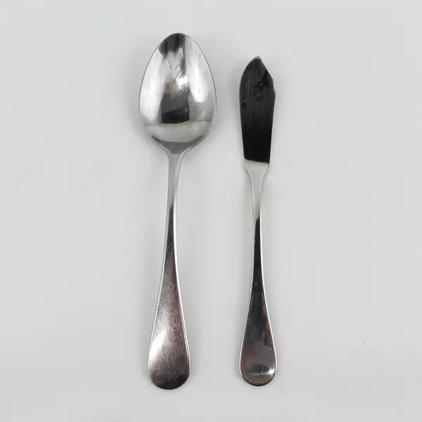 Lot of 2 Dansk Flatware Silhouette Pattern SS Butter Knife Oval Soup Spoon Japan