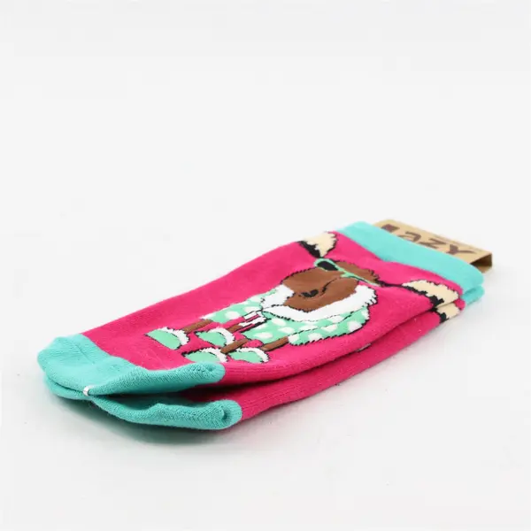 NWT Lazy One Adult Size 9-11 Moose Slipper Sock w/Grippy Lettering on Sole