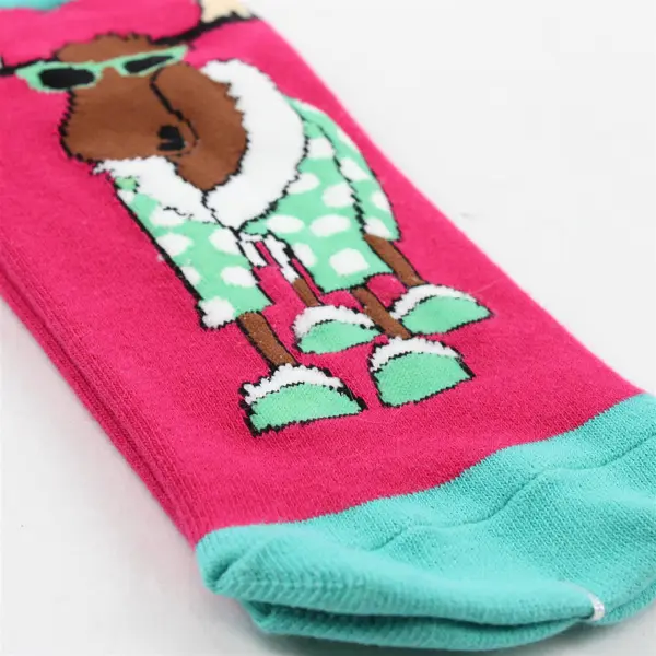 NWT Lazy One Adult Size 9-11 Moose Slipper Sock w/Grippy Lettering on Sole