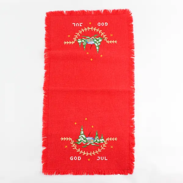 God Jul Red Christmas Cross Stitch Norway/Sweden