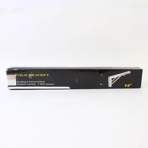 2 Piece Folding Shelf Brackets Stainless Steel in Original Box, 14"