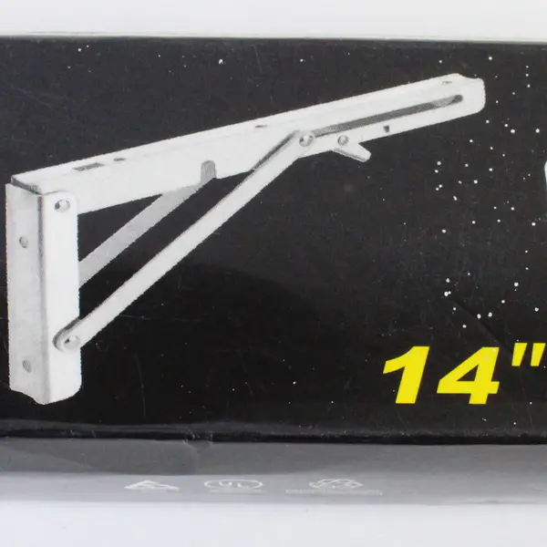 2 Piece Folding Shelf Brackets Stainless Steel in Original Box, 14"