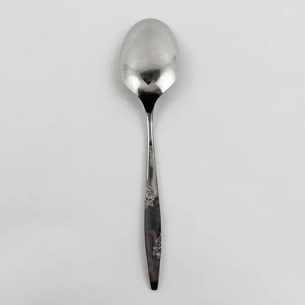 Oneida Silver Rose Duet Pattern Stainless Oval Soup Spoon 6.75" Rare HTF Item
