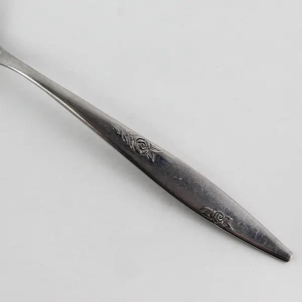 Oneida Silver Rose Duet Pattern Stainless Oval Soup Spoon 6.75" Rare HTF Item