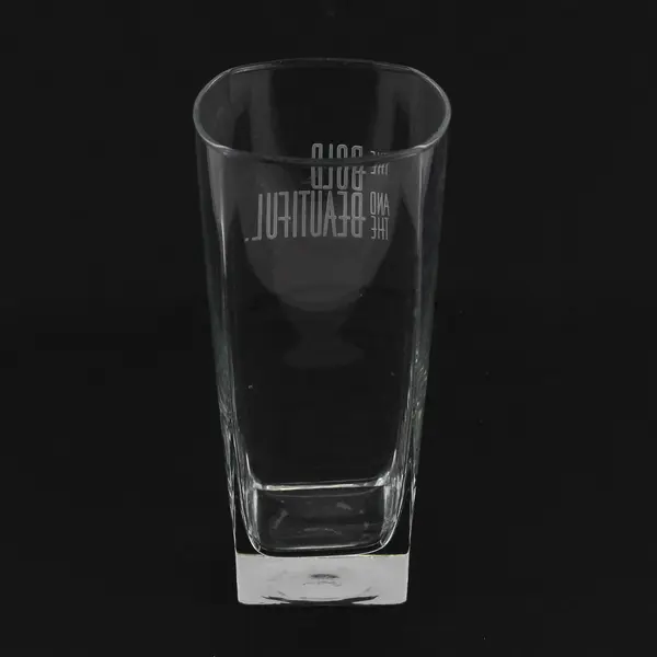 Unbranded "The Bold & The Beautiful" Clear Square-Shaped Drinking Glass 6.25"