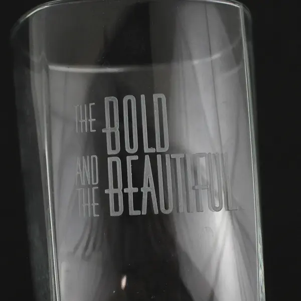 Unbranded "The Bold & The Beautiful" Clear Square-Shaped Drinking Glass 6.25"