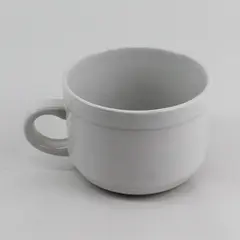 Greenbrier International Solid White Ceramic Soup Mug with Handle 4.75" Diameter