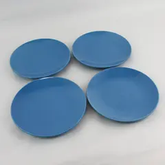 Lot Of 4 Royal Norfolk Solid Blue Color Ceramic Round Salad Plates 8.25"