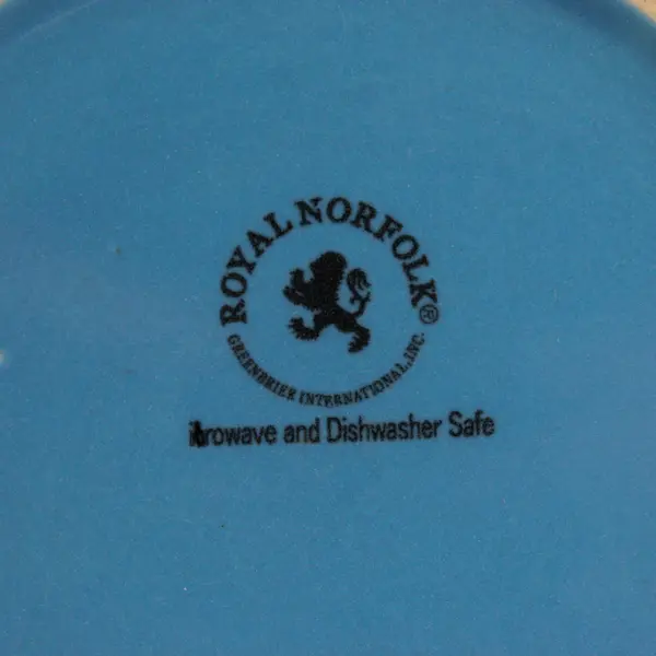 Lot Of 4 Royal Norfolk Solid Blue Color Ceramic Round Salad Plates 8.25"