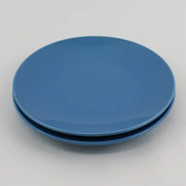 Lot Of 2 Royal Norfolk Solid Blue Color Ceramic Round Salad Plates 8.25"