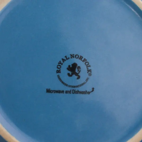 Lot Of 2 Royal Norfolk Solid Blue Color Ceramic Round Salad Plates 8.25"